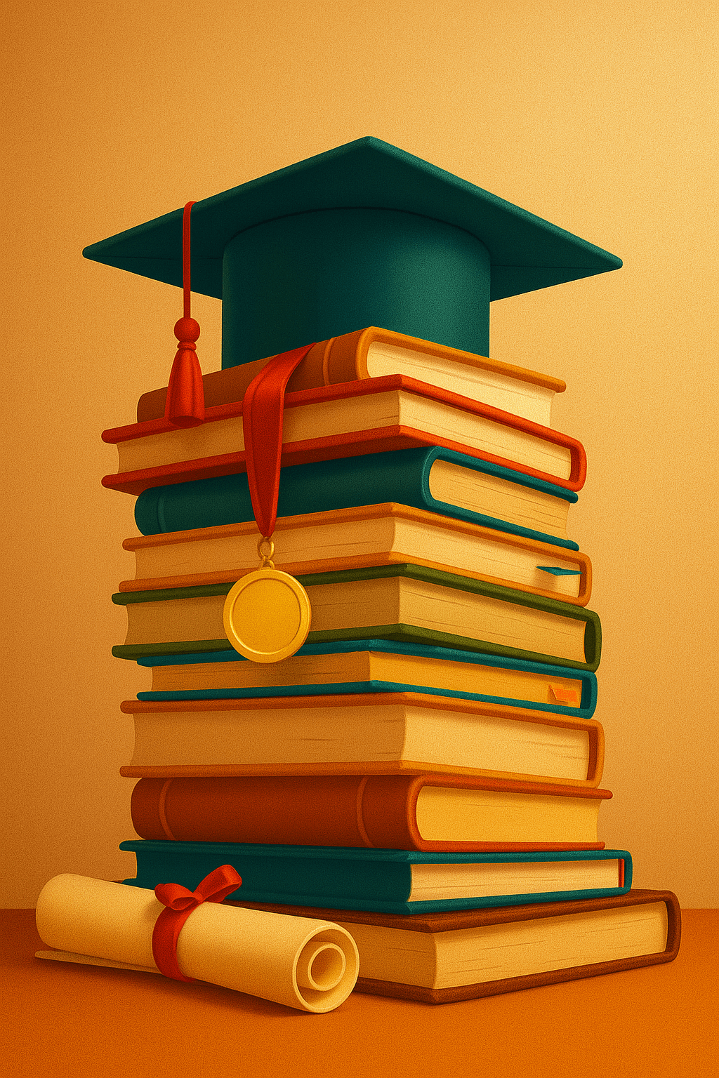 Stack of books and graduation cap illustrating types of therapists and counselors